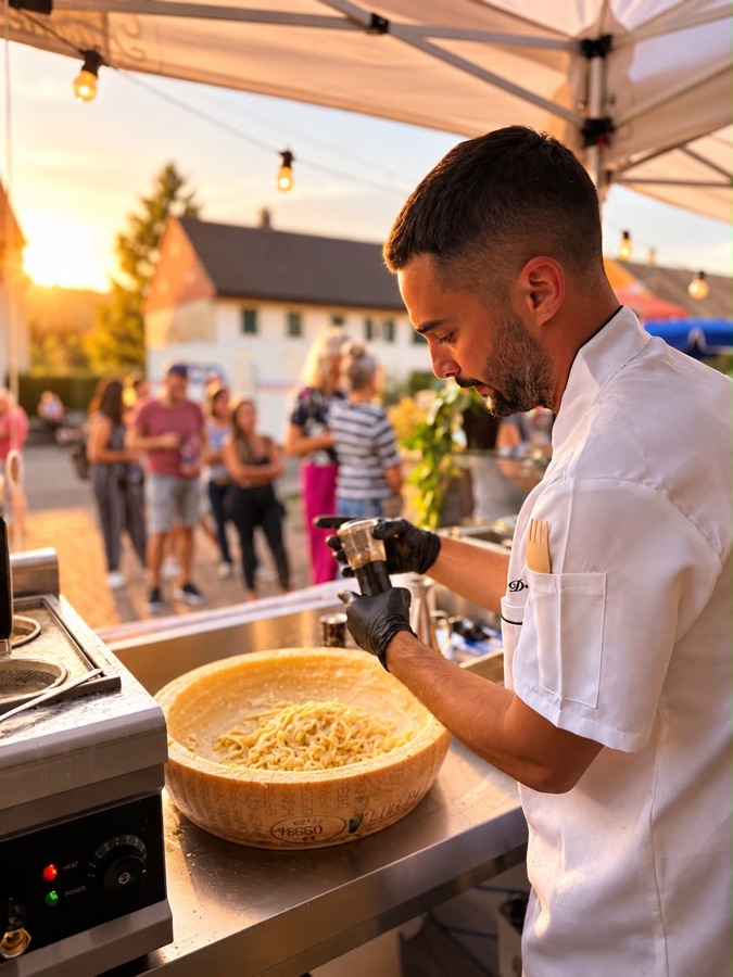 Pfeffer über die Pasta