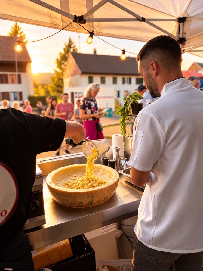 Frische Pasta kommt ins Rad